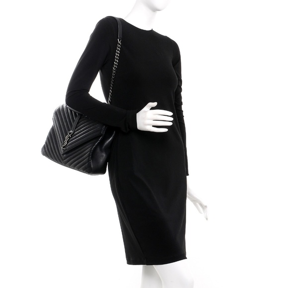 Saint Laurent Large College bag Black & Gunmetal - Picture 2 of 8